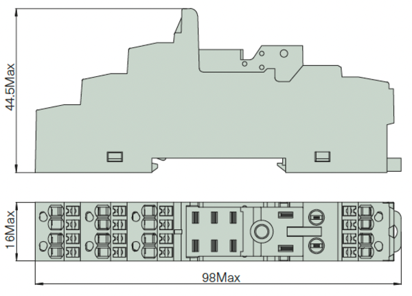 SOCKET CS 2C-PU dimension drawing