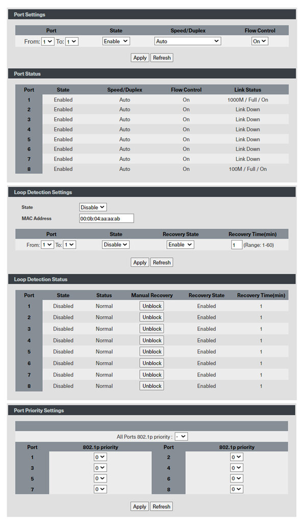 Port Settings